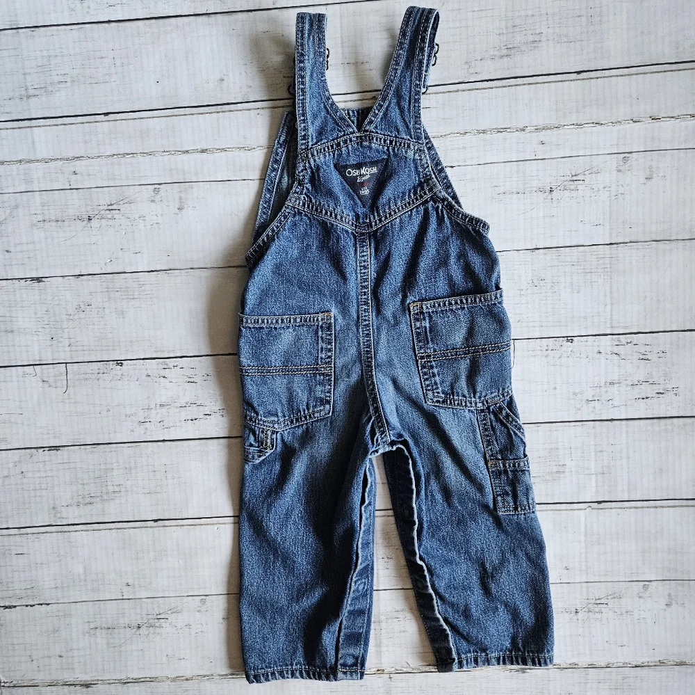 OshKosh B'Gosh Denim Overalls Size 18‎ Months